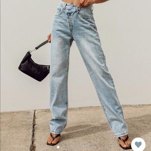 Princess Polly Asymmetrical Straight Leg Jeans